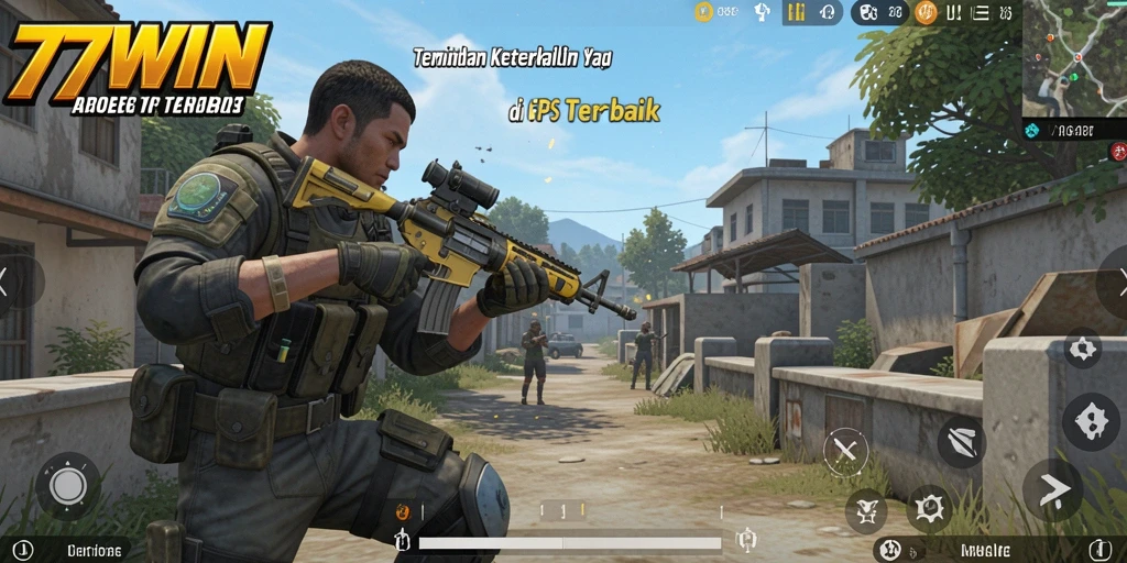 Screenshot gameplay 77WIN menunjukkan aksi tembak-tembakan yang menegangkan.
