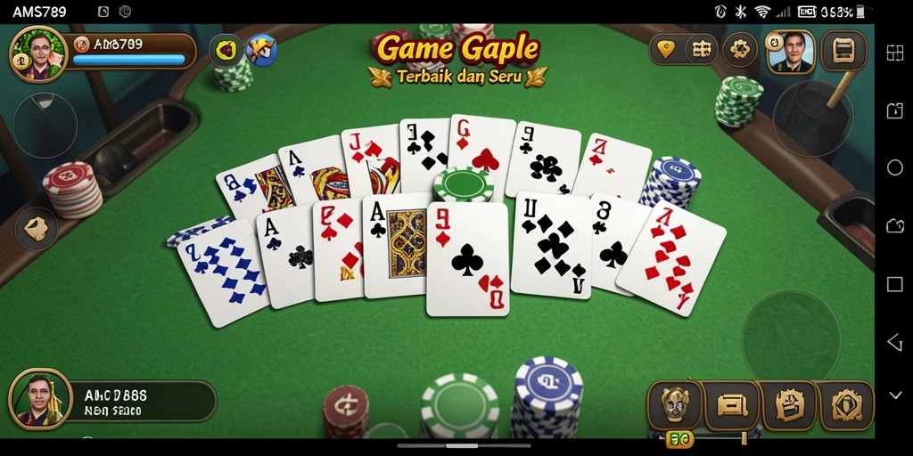 Screenshot gameplay AMS789 yang menampilkan suasana seru Gaple.