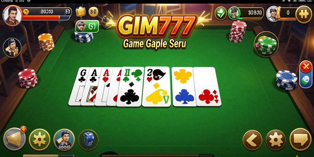 Screenshot permainan GIM777 yang menampilkan gameplay Gaple yang seru.