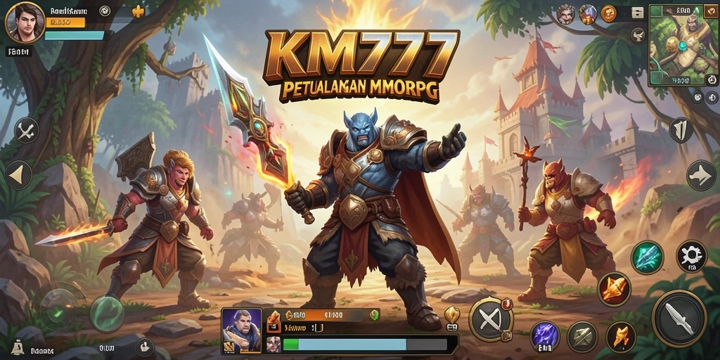 Gameplay KM777 menampilkan aksi petualangan seru dalam dunia MMORPG.