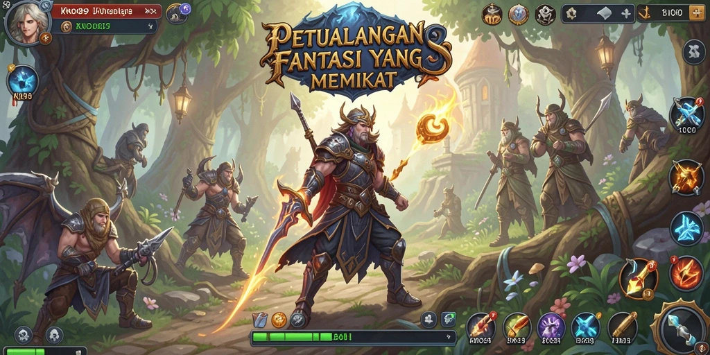 Tampilan gameplay KNO89 yang menakjubkan dengan pertempuran RPG yang seru.