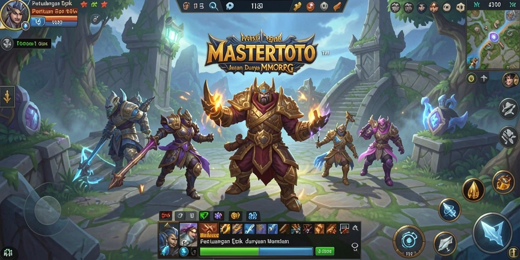 Screenshot MASTERTOTO menampilkan pertarungan seru di dunia MMORPG.