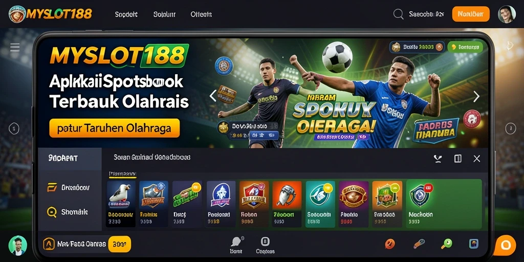 Tampilan antarmuka <strong>MYSLOT188</strong> dengan berbagai pilihan taruhan olahraga.