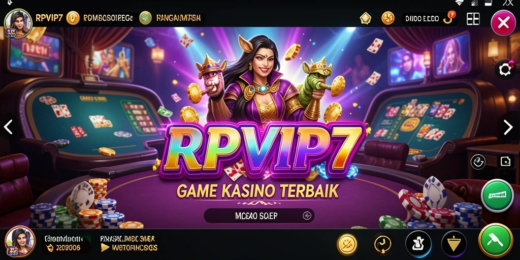 Screenshot gameplay RPVIP7 menampilkan suasana kasino yang memukau.