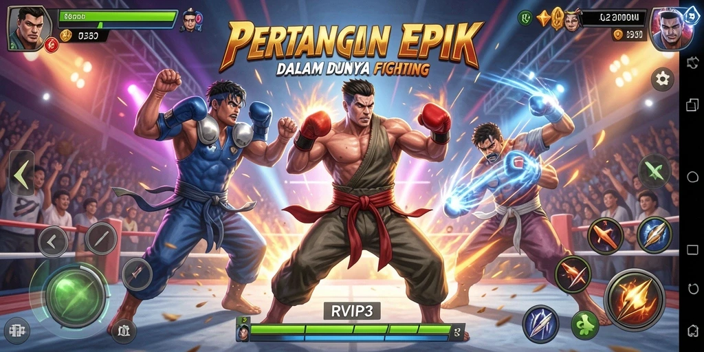Tampilan menegangkan dari pertarungan di RVIP3 dengan grafis yang memukau.
