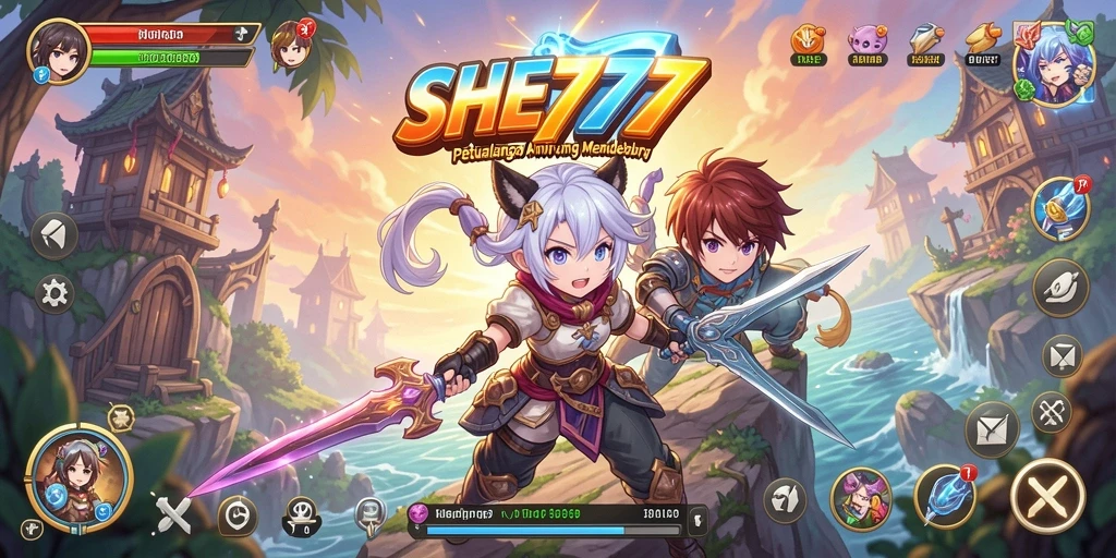 Screenshot utama SHE777 yang menunjukkan aksi petualangan Anime yang epik.
