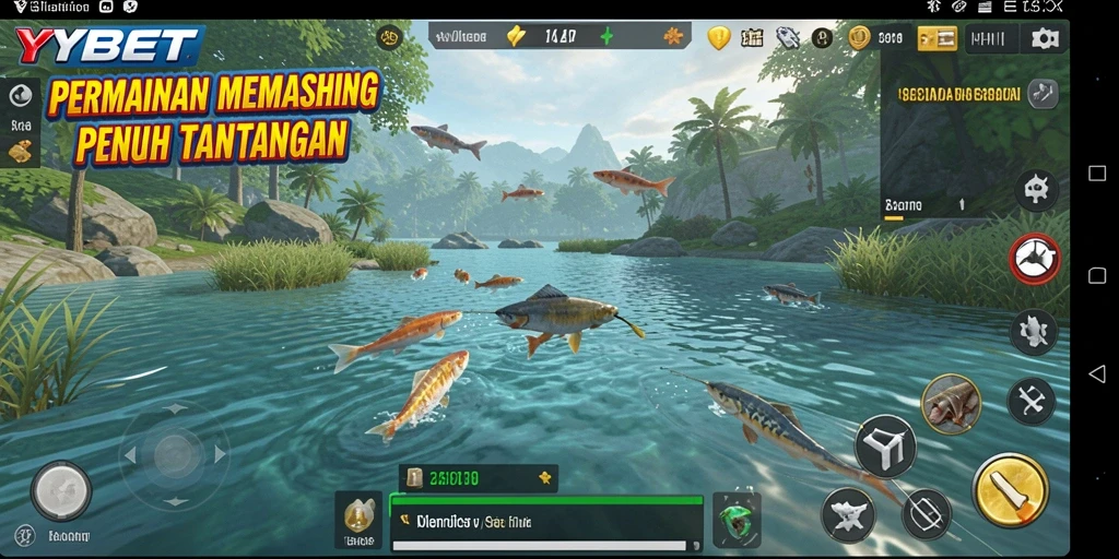 Tampilan menarik dari gameplay YYBET yang menggambarkan aktivitas memancing.